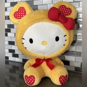 Hello Kitty Sanrio Teddy Bear Costume Polka Dot Soft Fuzzy Plush Kawaii 14” NEW